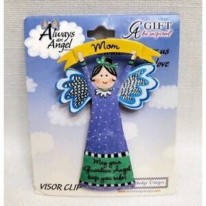 Carol Eldridge ♡‎ VISOR CLIP ♡ May Your Guardian Angel Keep You Safe ♡ Mom